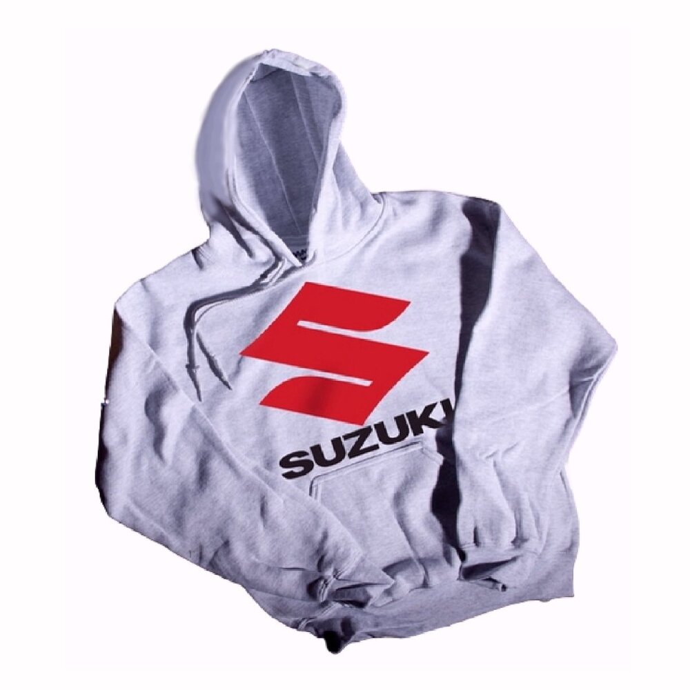 Suzuki Logo Gray Pullover Hoodie - NEW Fast Ship